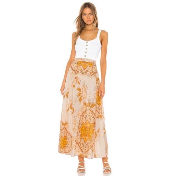 Free People Yellow Floral Maxi Skirt - Picture 4 of 14